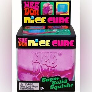 NIB Schylling NeeDoh NeeDoh Nice Cube Squeeze Toy - Light Pink